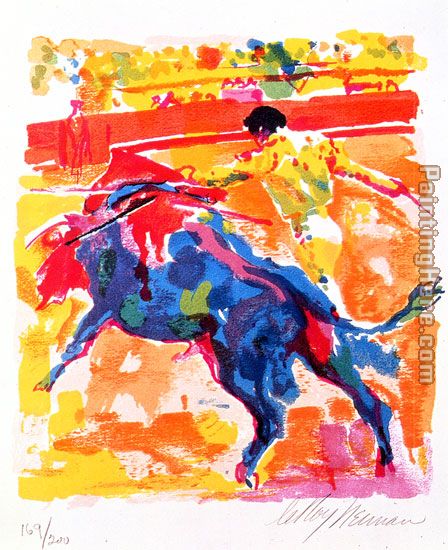 Bullfight painting - Leroy Neiman Bullfight art painting